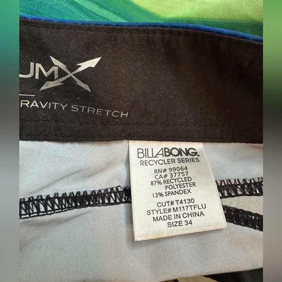 NWT BILLABONG Flux Stretch Boardshort Royal Green 22” ITEM NO. 19465M117TFLU - Picture 9 of 11